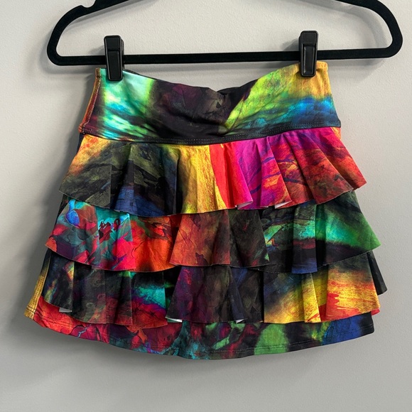 Vibrant Multicolor DonaJo Tennis Skirt with Ruffles - Picture 3 of 6